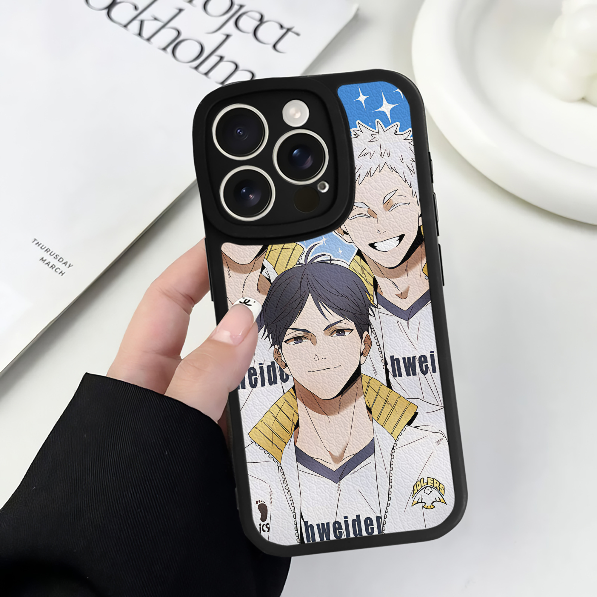 （画像用） ハイキュー!! Haikyu!! 【iPhone 16シリーズ対応】シリコンスマホケース（レザー調） 材質：シリコン